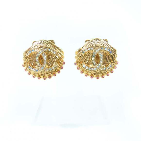 CHANEL Authentic Logo Earrings